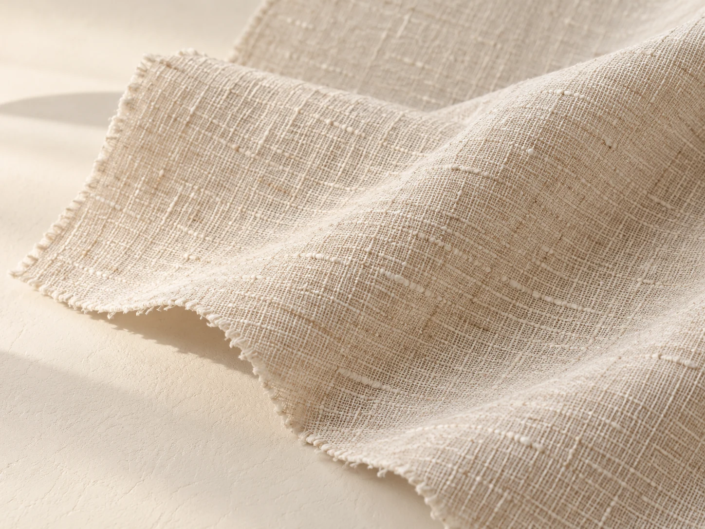 Linen-Look Woven fabric arranged for material selection