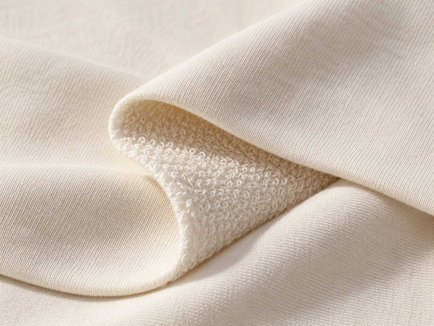 French Terry fabric arranged for material selection
