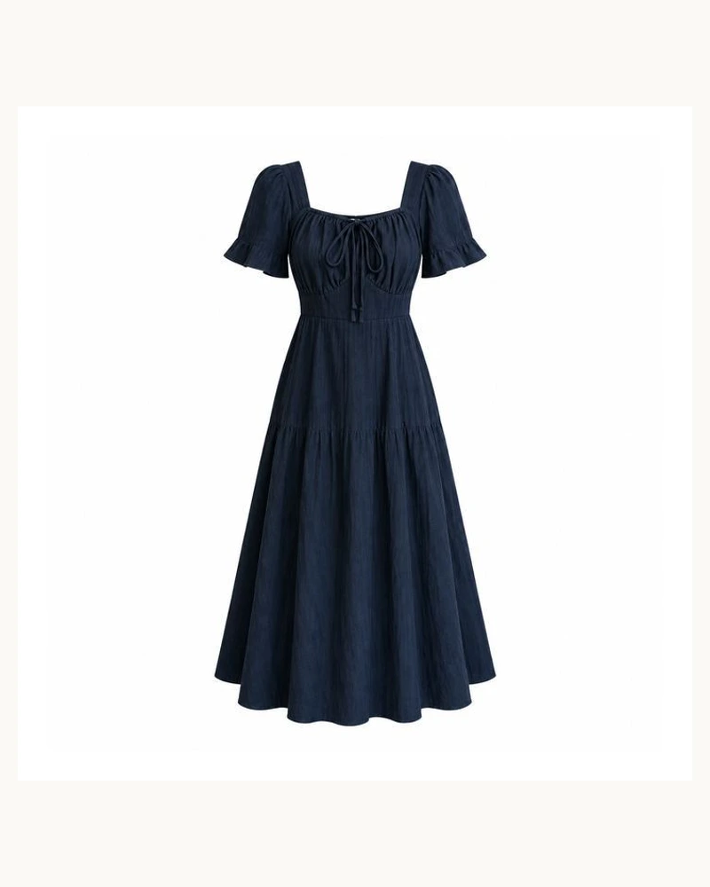 Square-Neck Flutter-Sleeve Dress, SKU 827716448145