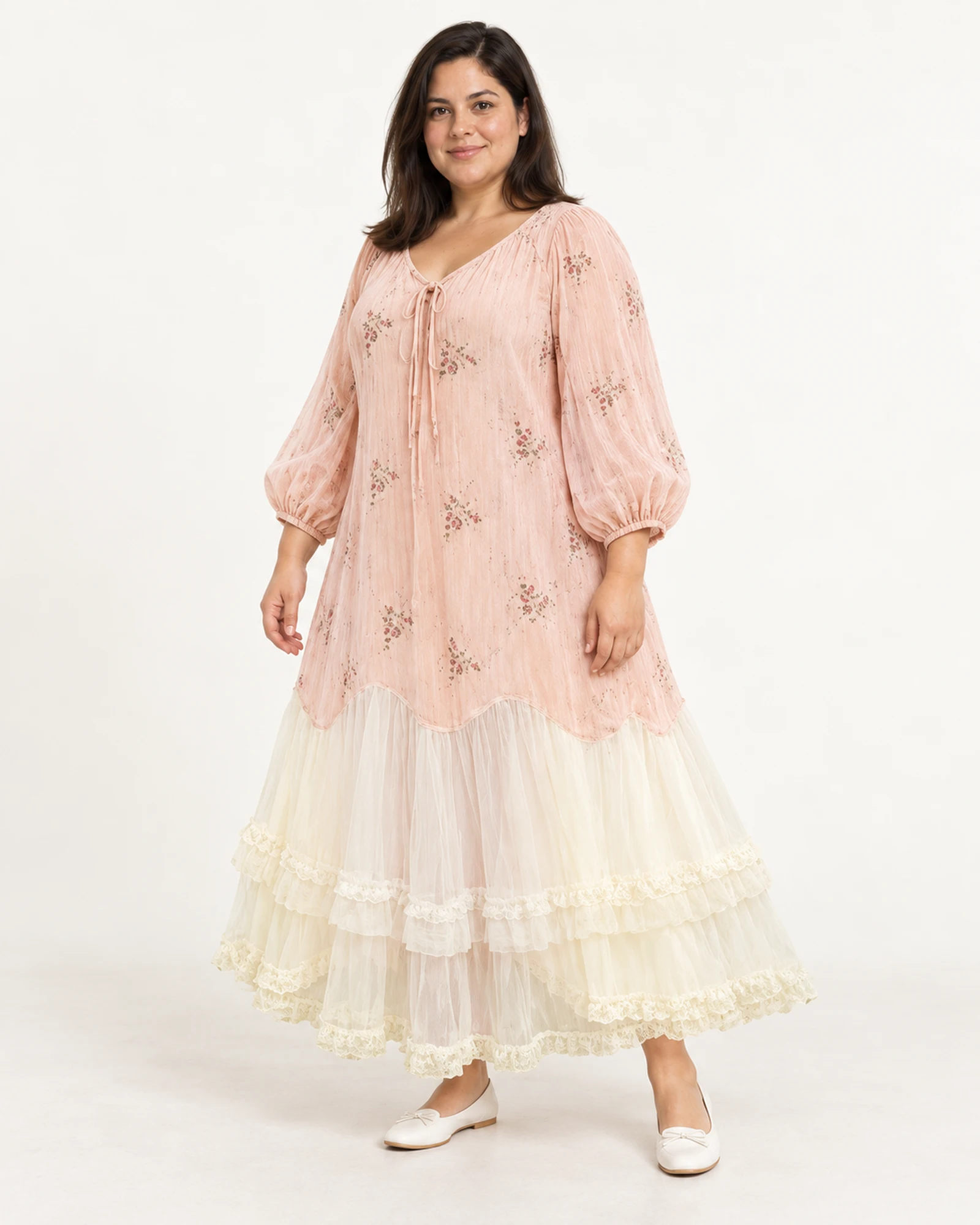 Floral Layered-Hem Dress, styling view, SKU 1056900197114