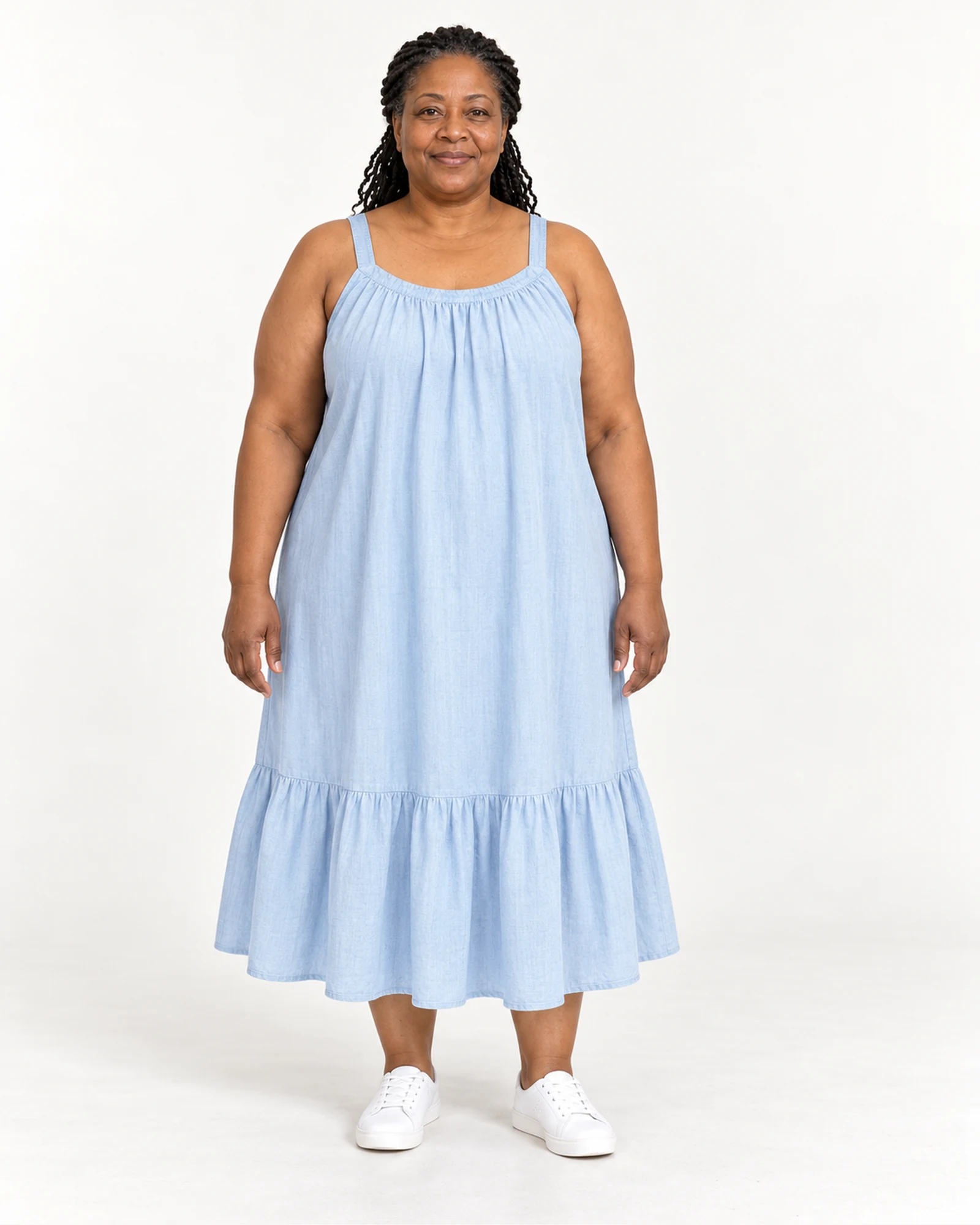 Strappy Ruffle-Hem Dress, styling view, SKU 1058046300117