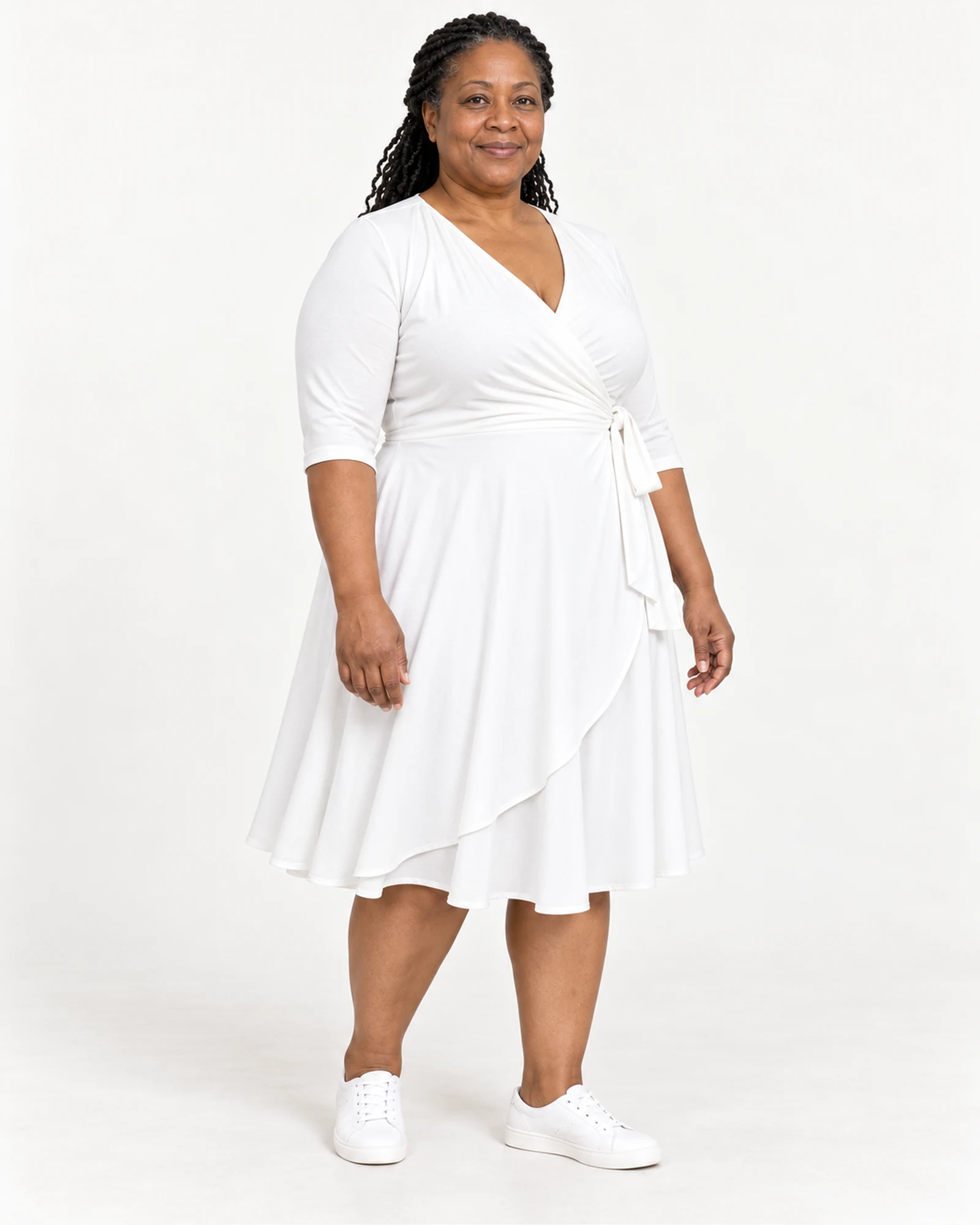 Tie-Waist Wrap-Style Dress, styling view, SKU 1059363616052