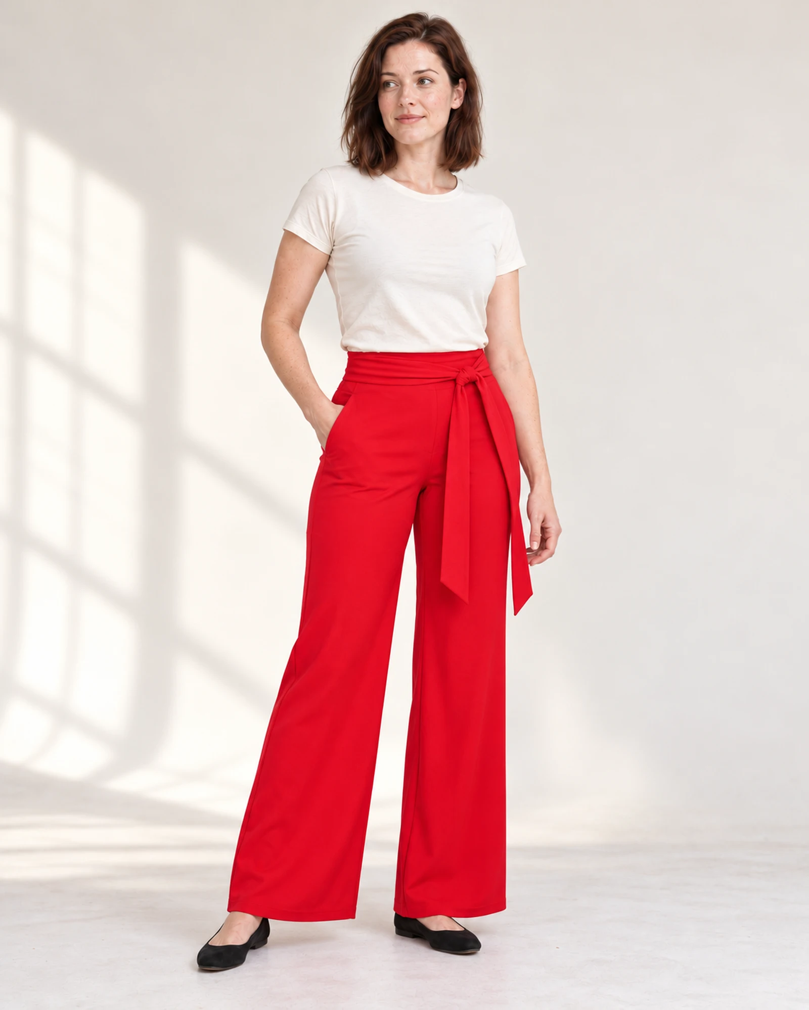 Tie-Waist Wide-Leg Trousers, styling view, SKU 635873491219