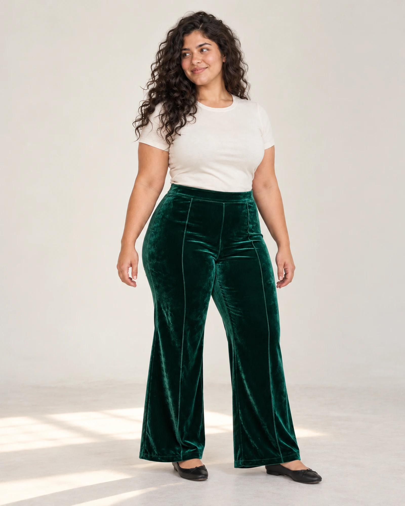 Velvet-Look Wide-Leg Trousers, styling view, SKU 692646632326