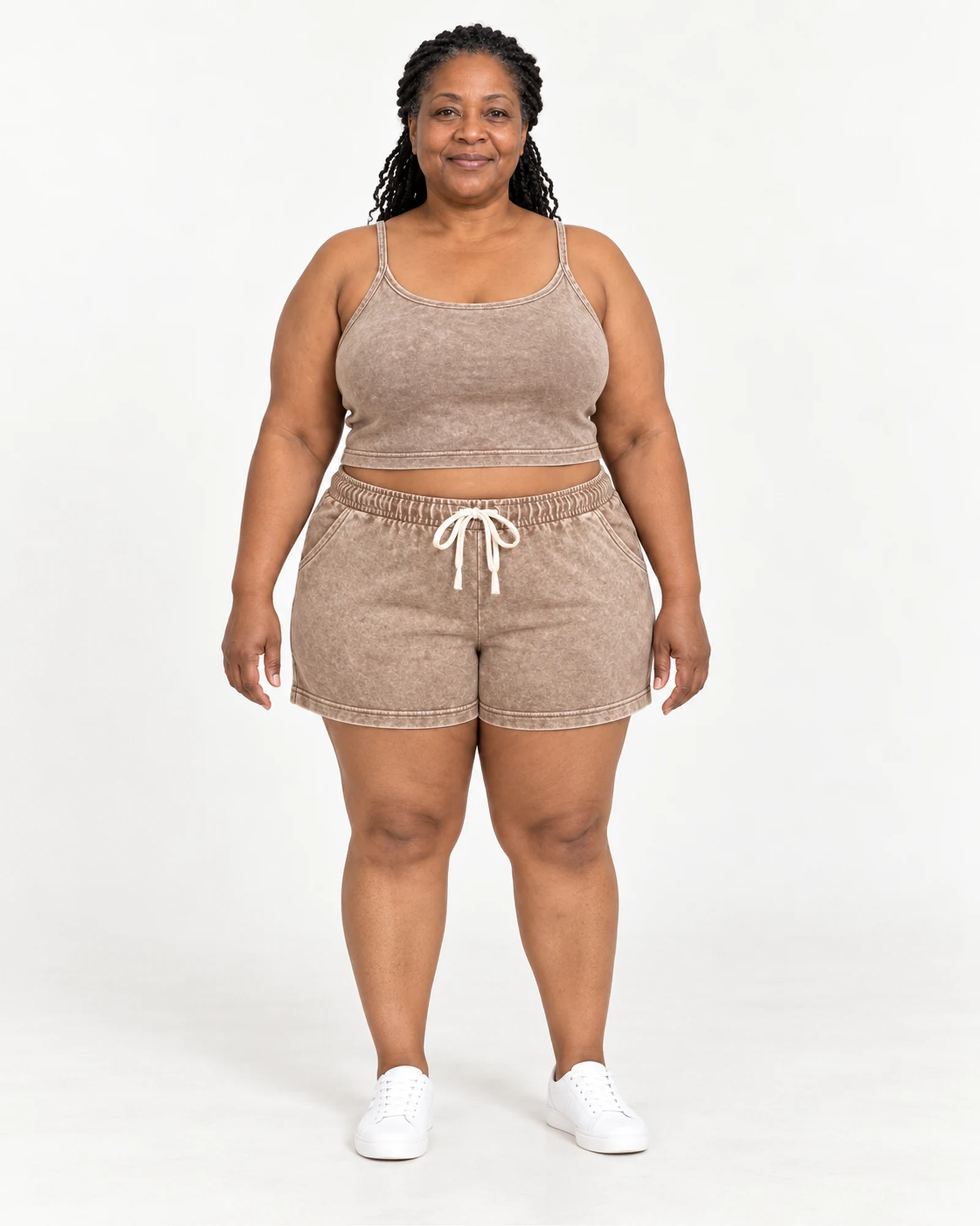 Cropped Tank & Drawstring-Shorts Set, styling view, SKU 714235440021