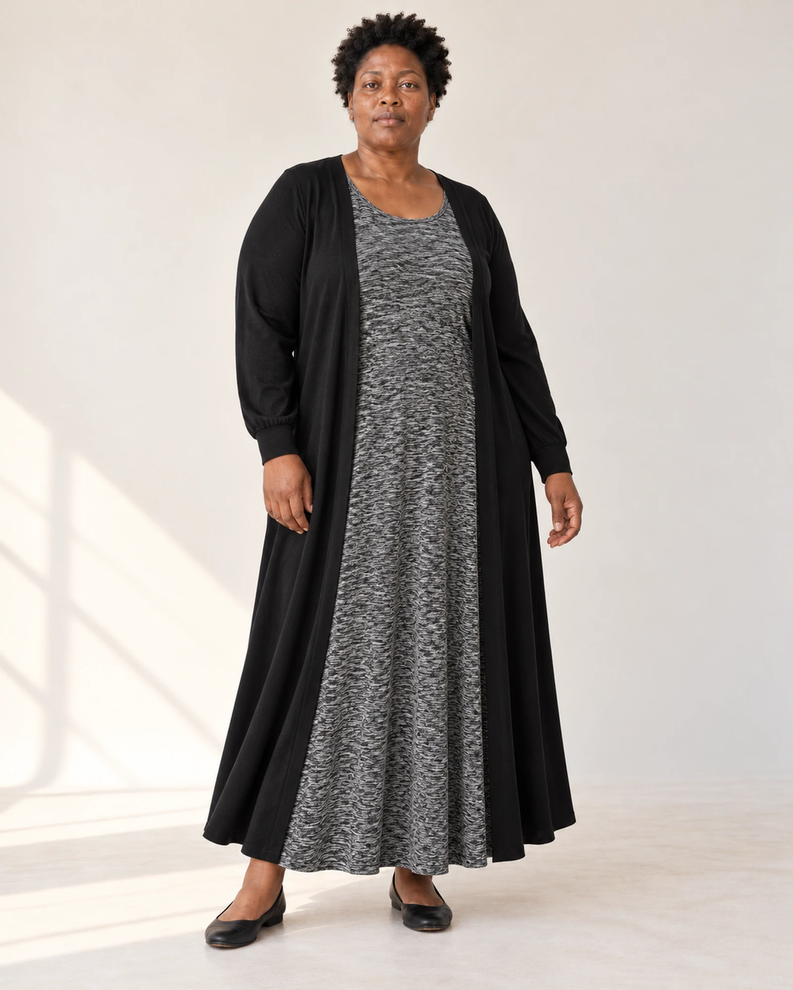 Longline Layer & Patterned-Dress Set, styling view, SKU 738527631345