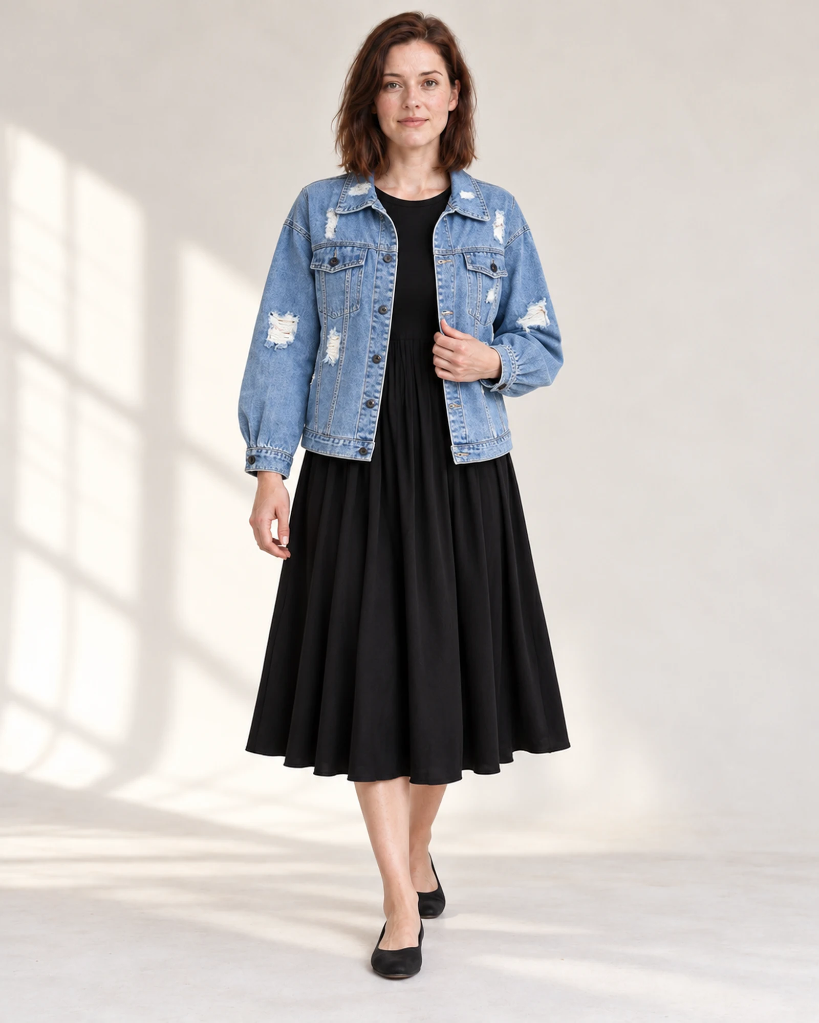 Denim Jacket & Flared-Dress Set, styling view, SKU 745731168580