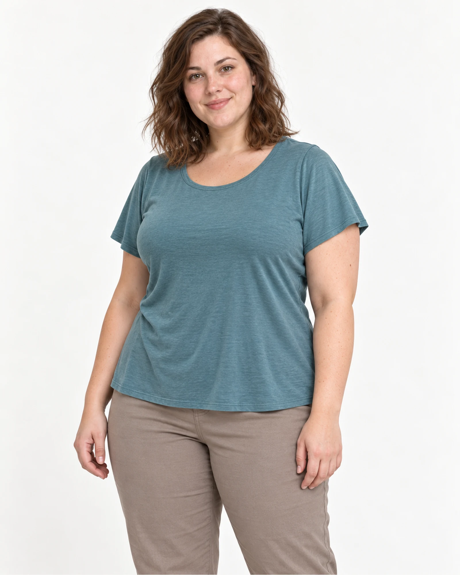 Camiseta holgada de cuello redondo, vista de estilismo, SKU 777845303886