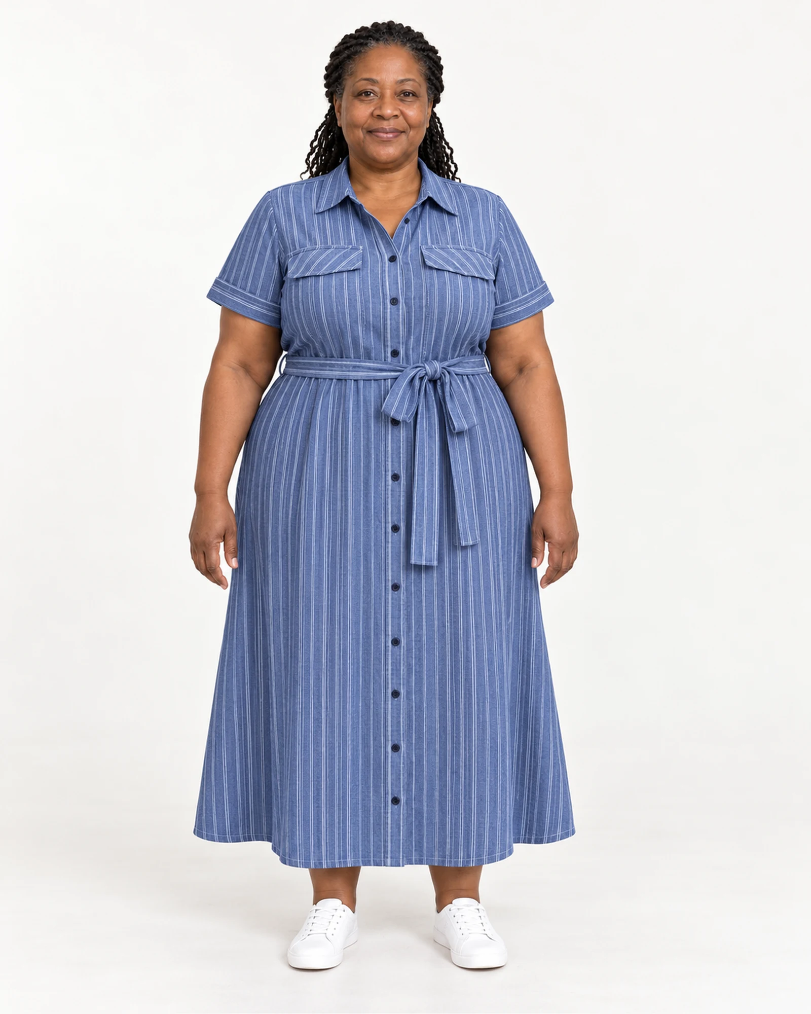 Tie-Waist Shirt Dress, styling view, SKU 801668087544