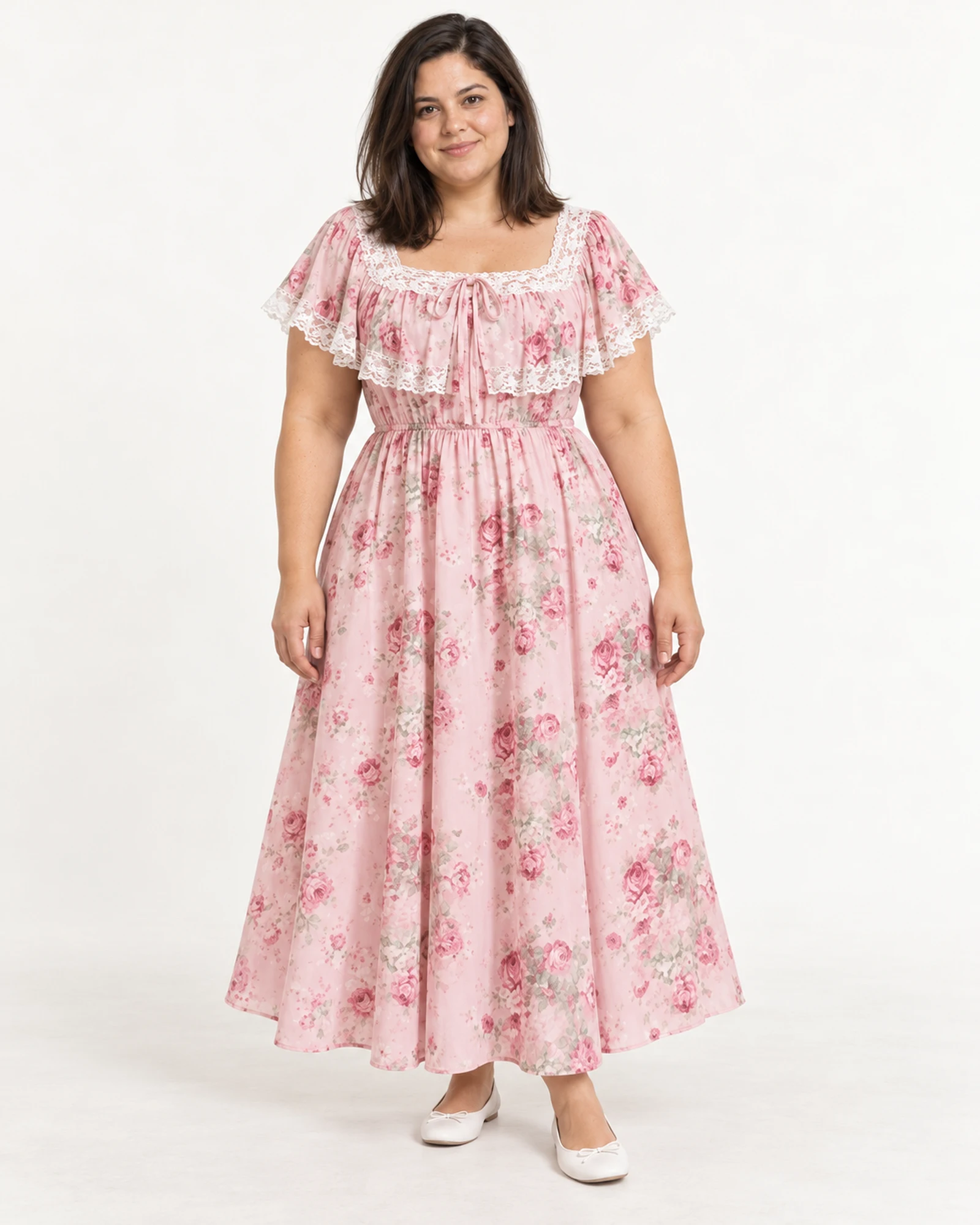 Floral Gathered-Waist Maxi Dress, styling view, SKU 895772766270