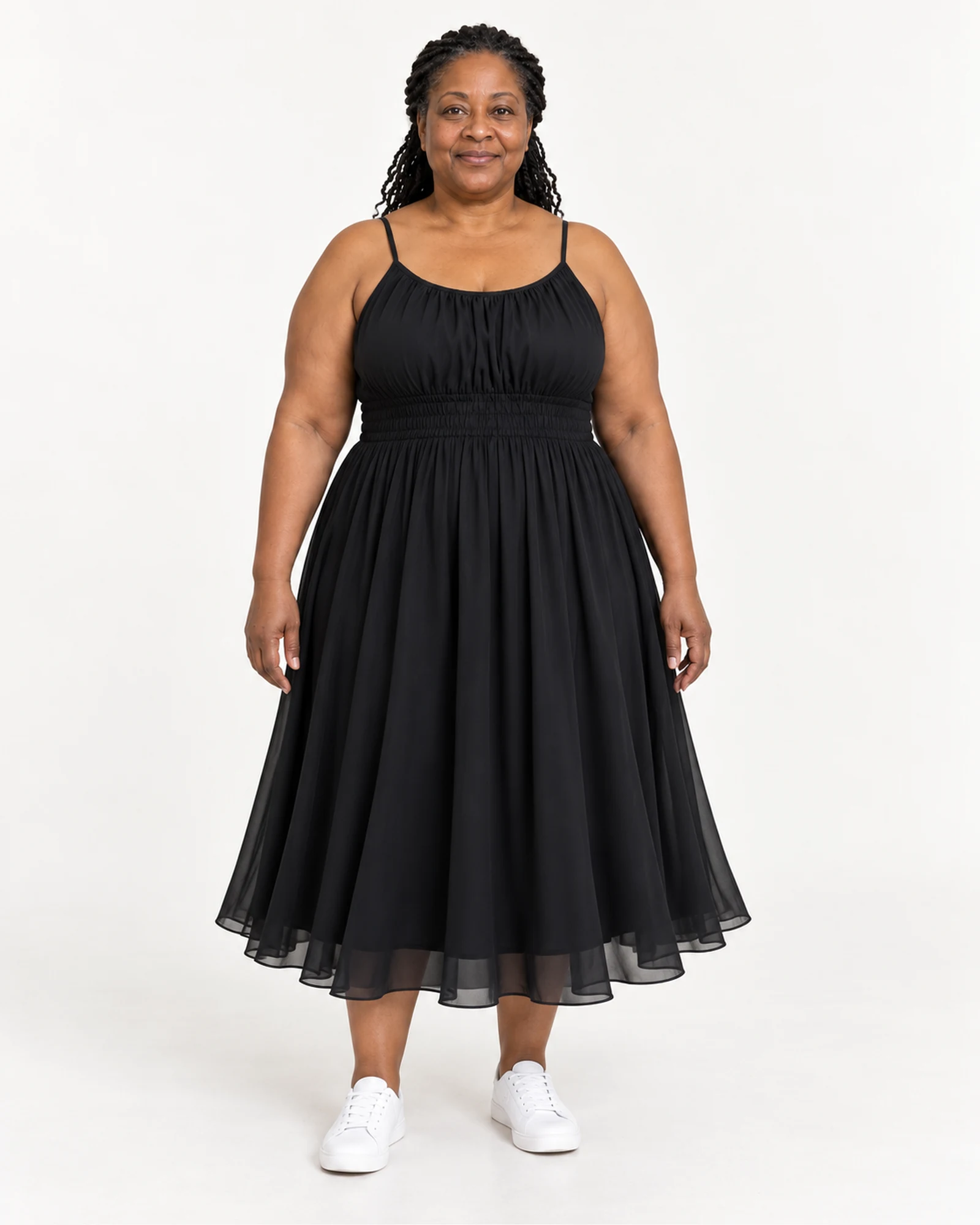 Strappy Gathered-Waist Dress, styling view, SKU 931437490652