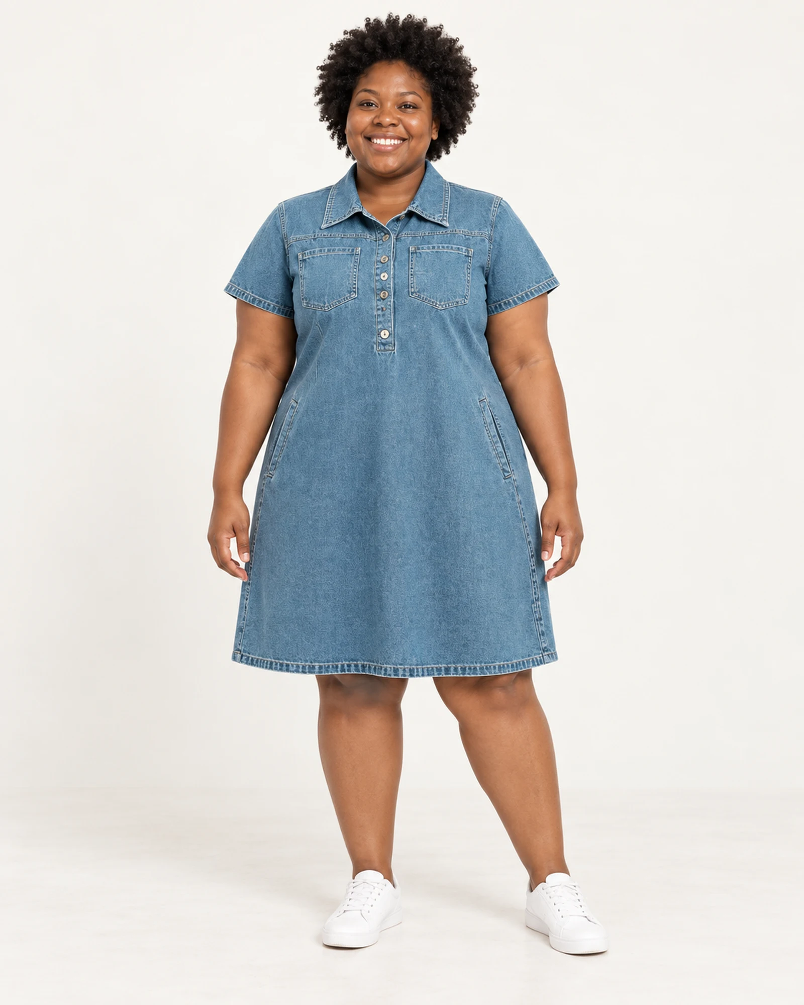Short-Sleeve Collared Dress, styling view, SKU 934496056726