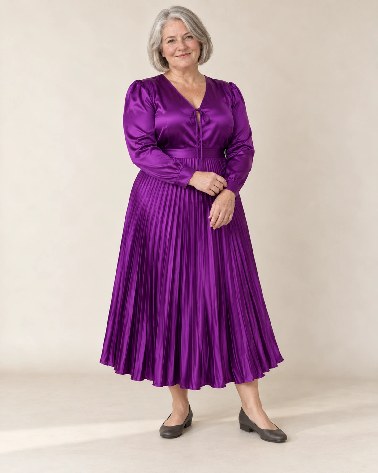Long-Sleeve Top & Pleated-Skirt Set, styling view, SKU 937340968701