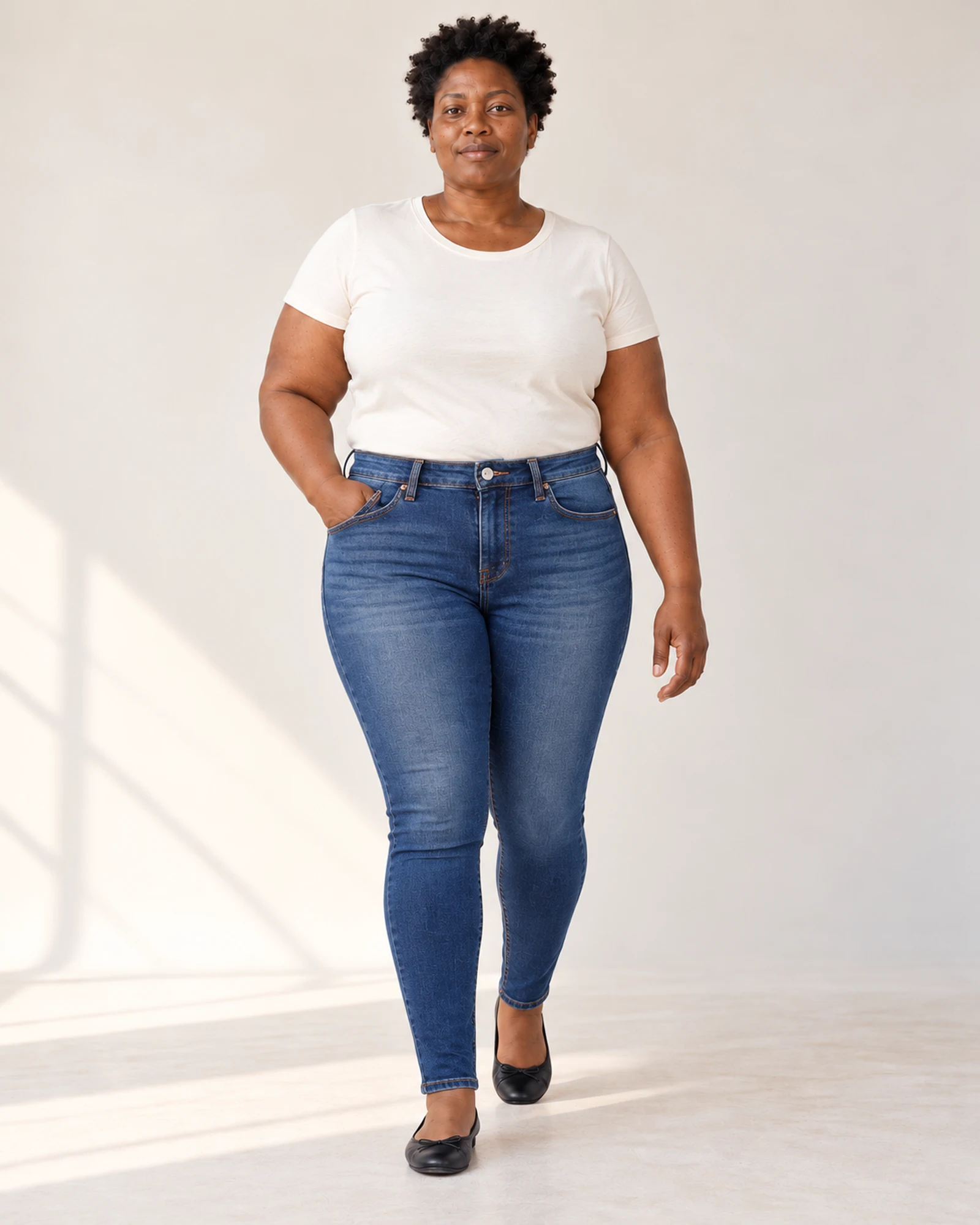 Slim-Leg Jeans, styling view, SKU CK010-1 ck010-2