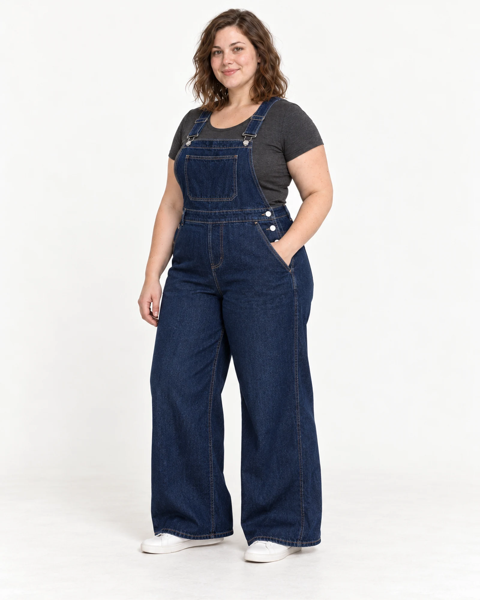 Wide-Leg Denim Dungarees, styling view, SKU F8516