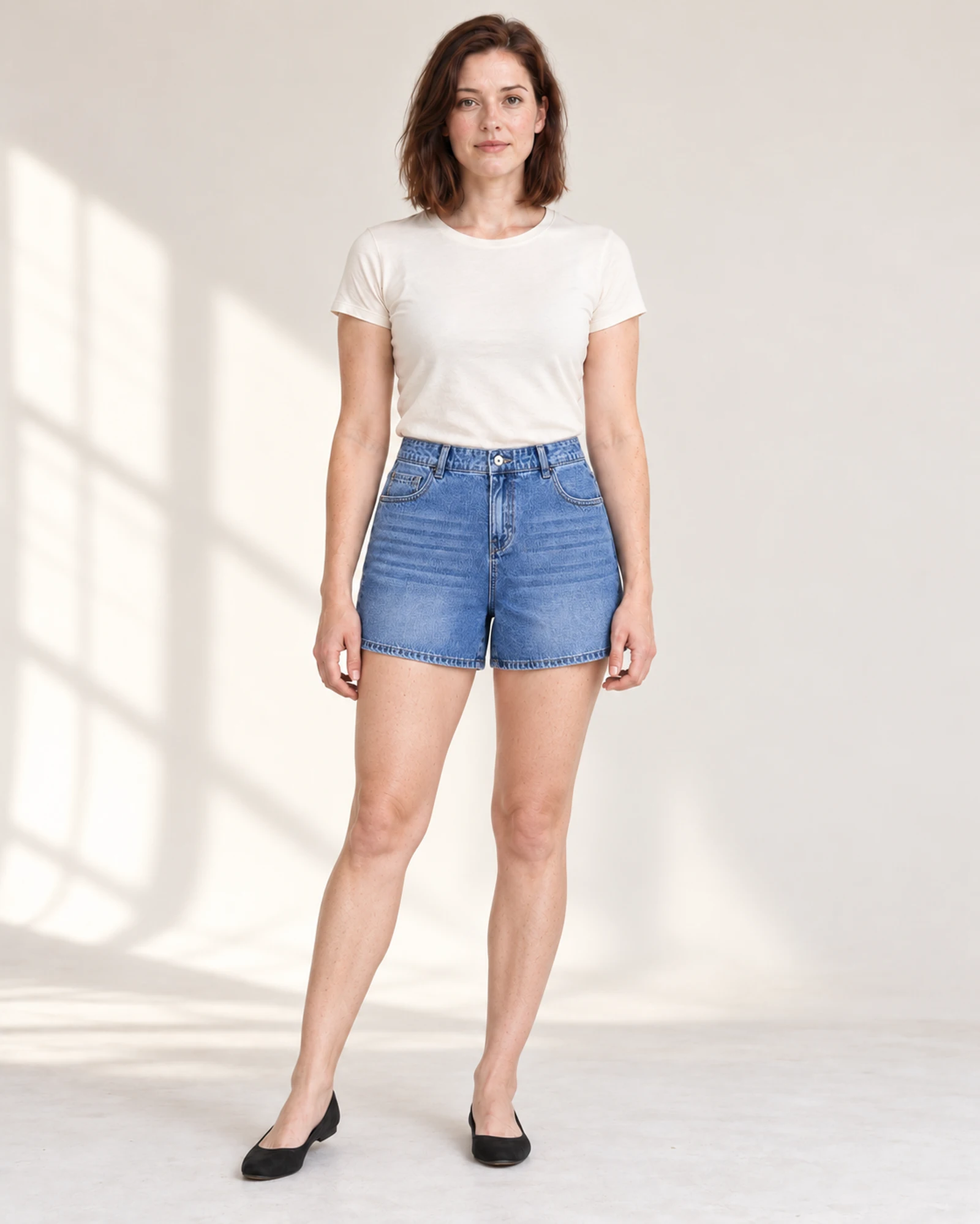 Straight-Leg Denim Shorts, styling view, SKU FDK126