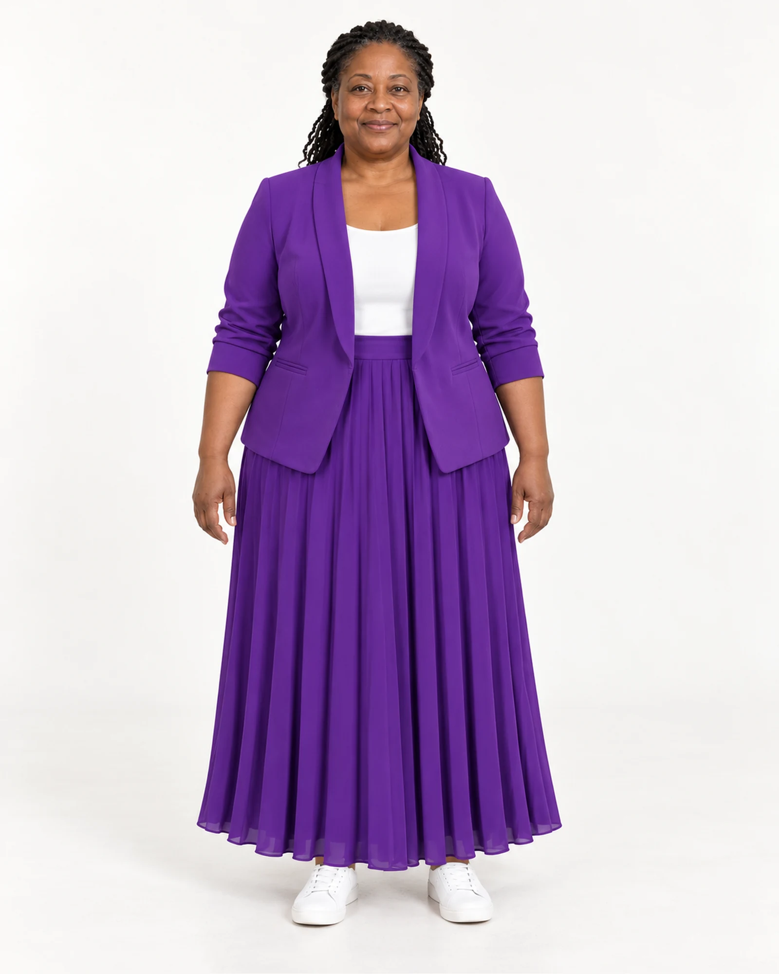 Blazer & Pleated-Skirt Set, styling view, SKU N8066