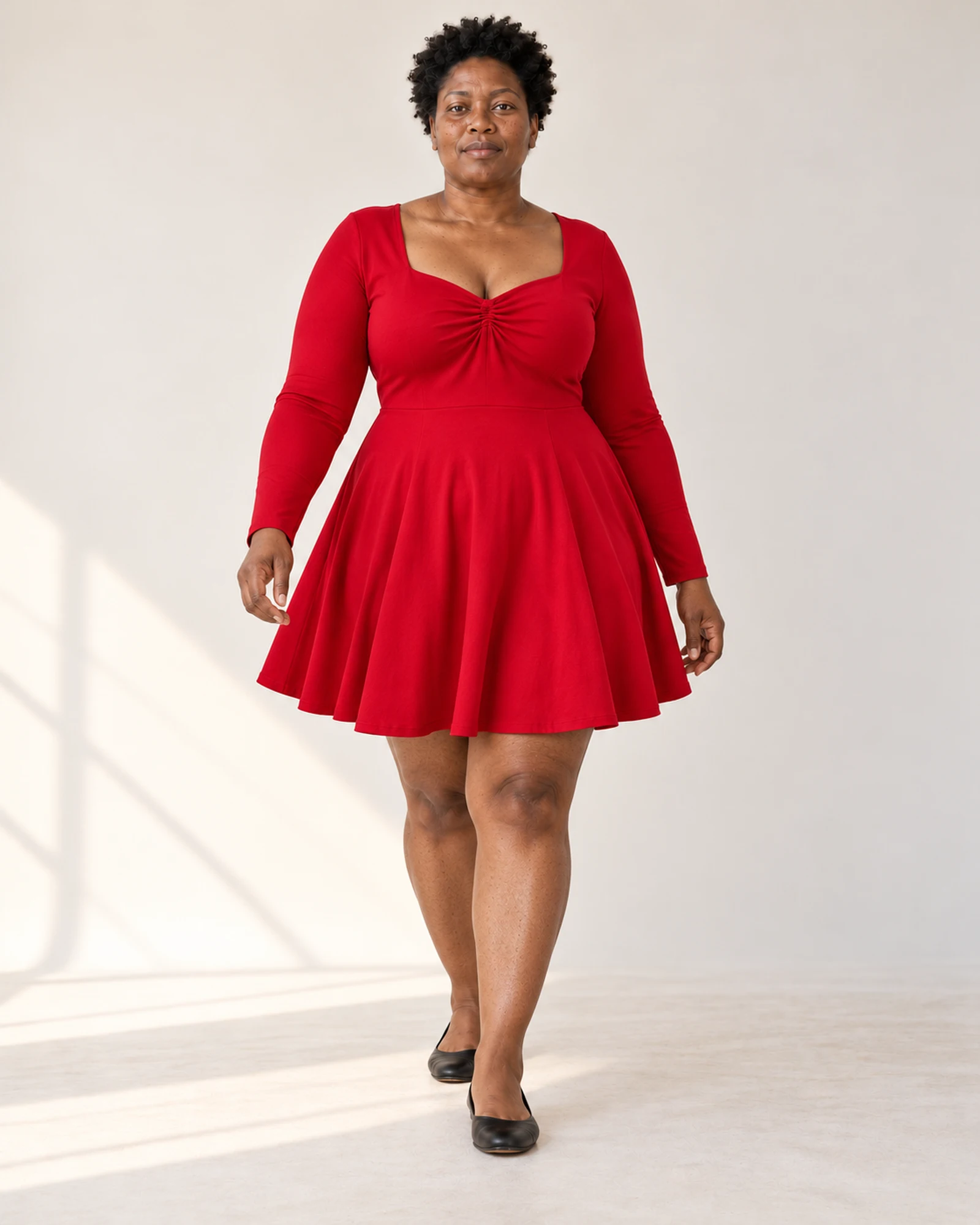 Bow-Front Flared Dress, styling view, SKU N8087