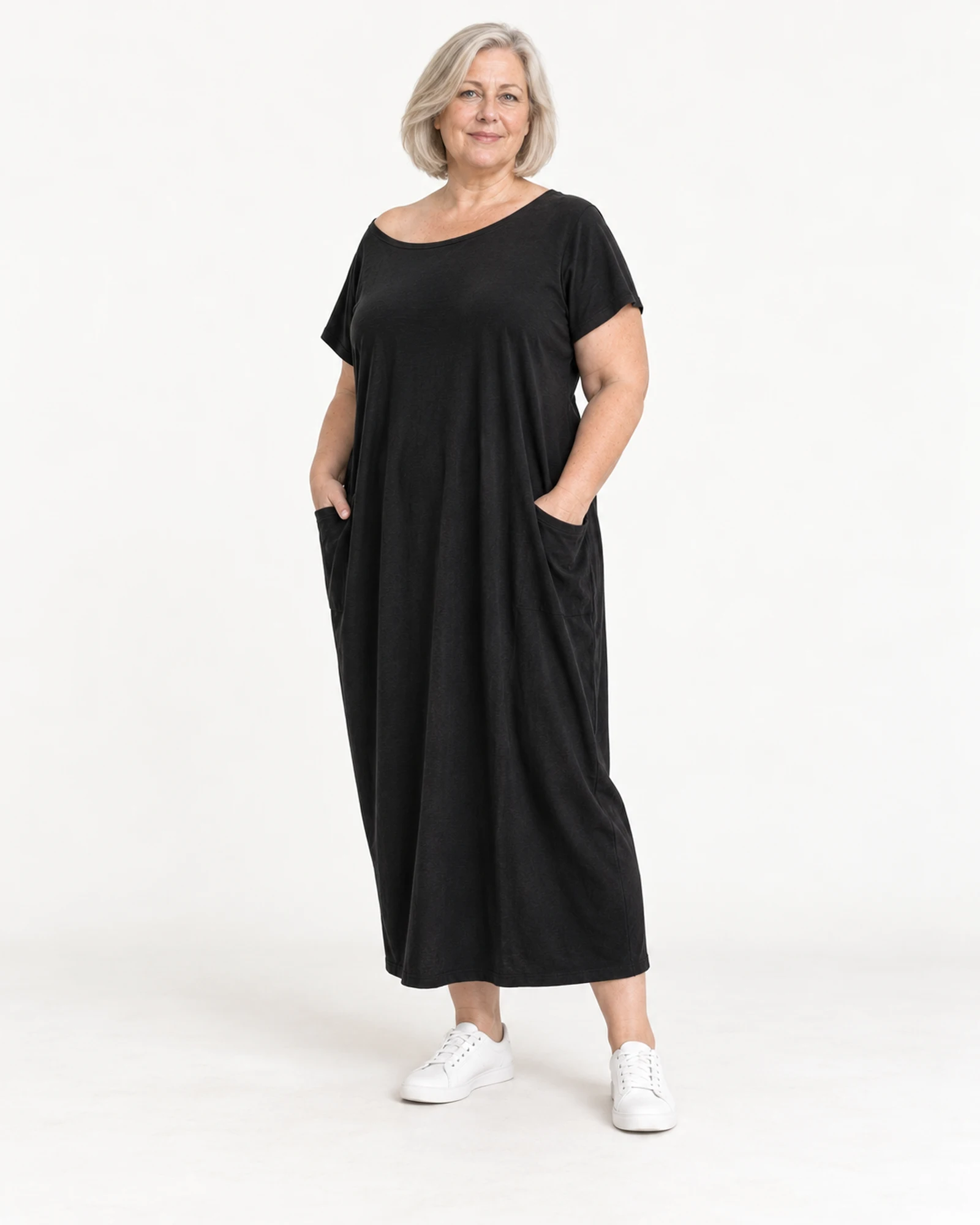 Vestido de manga corta con bolsillos, vista de estilismo, SKU TFE820