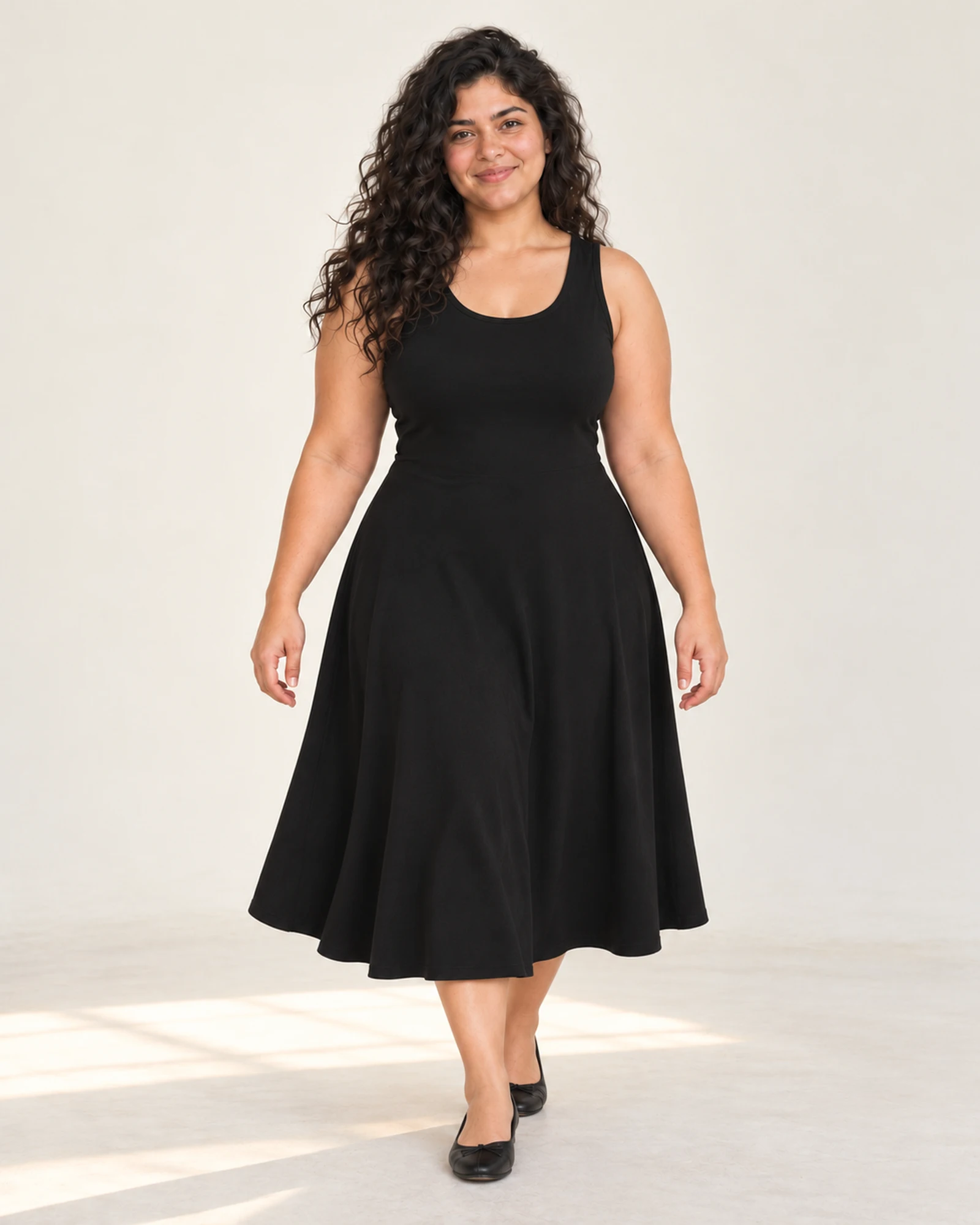 Vestido evasé sin mangas, vista de estilismo, SKU TFE8208