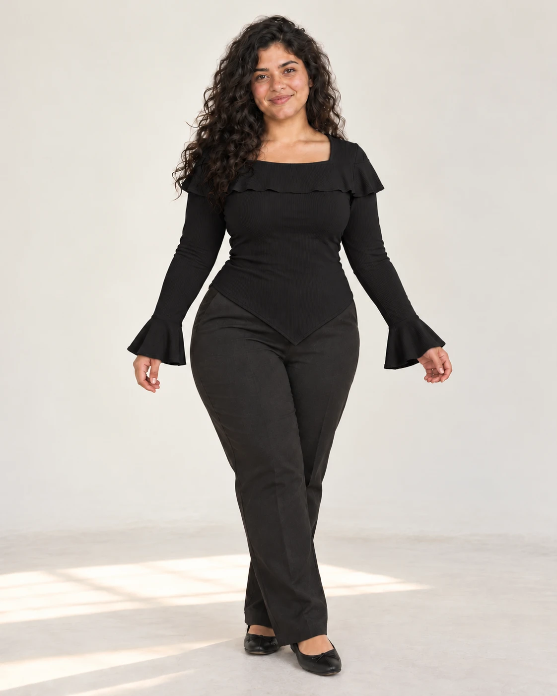 Black top, front styling view; SKU 996717640809