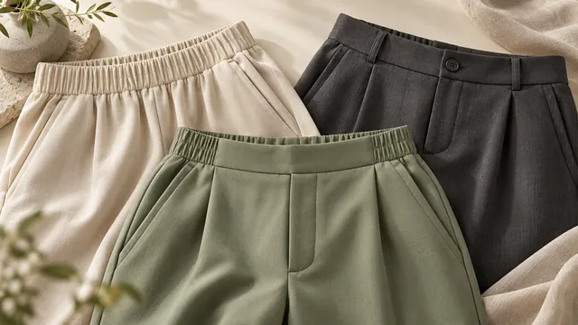 Three different trouser waistband constructions — editorial concept