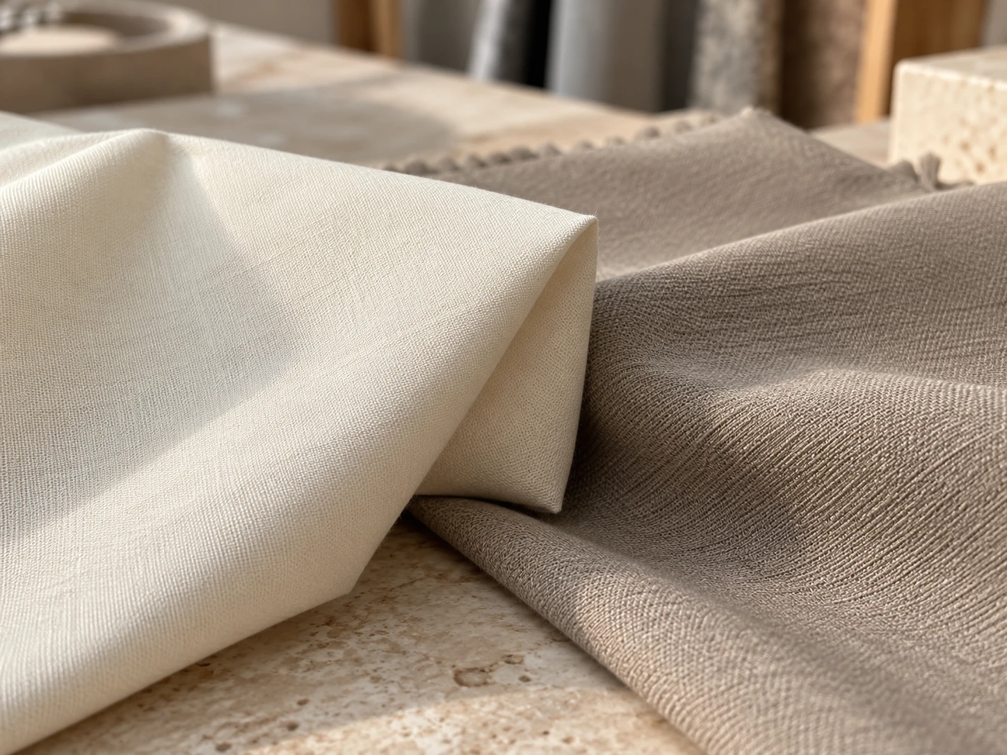 Cotton Poplin / Shirting fabric arranged for material selection